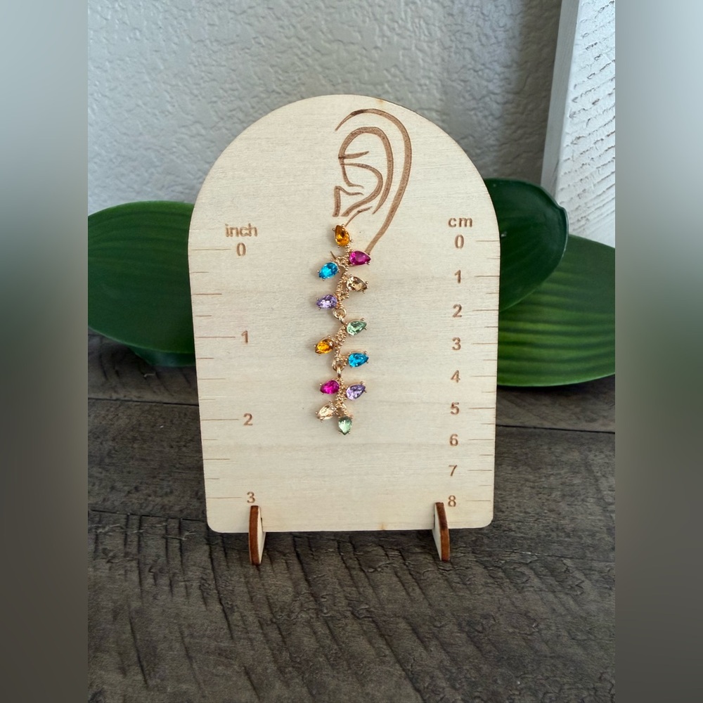 Colorful Gemstone Drop Earrings - Picture 6 of 6